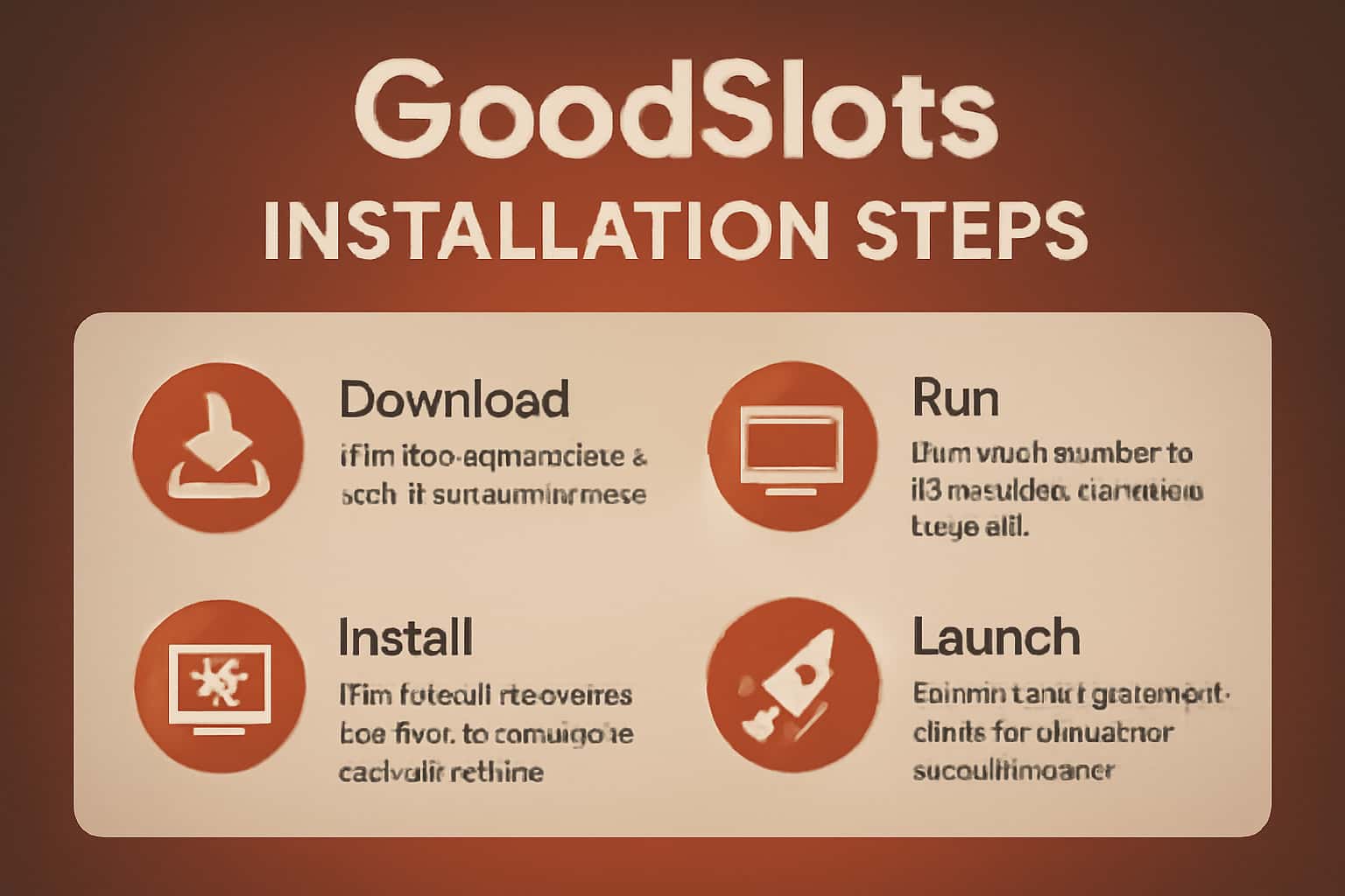 A high-quality depiction of installation steps for the GoodSlots app.