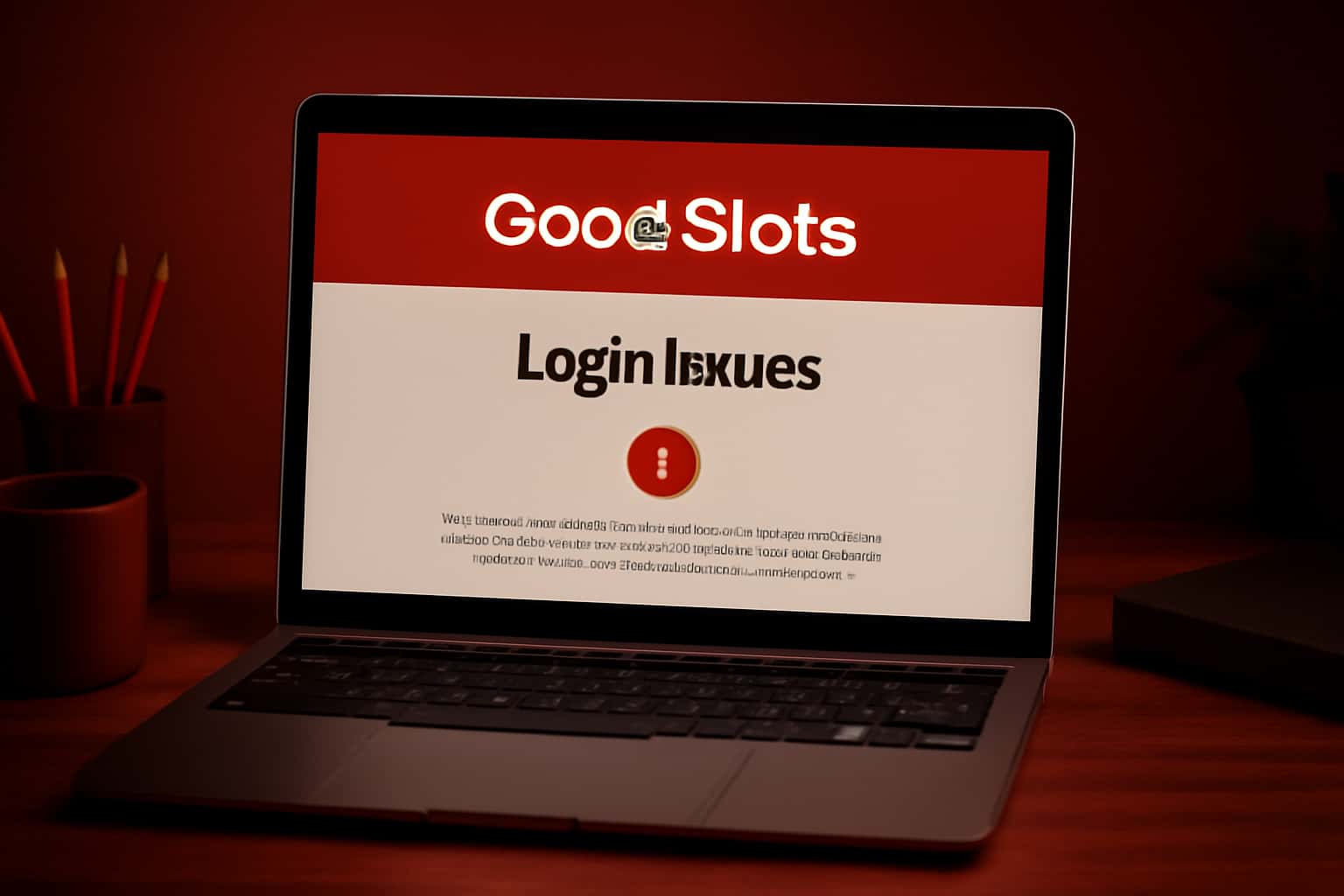 A professional illustration highlighting issues related to logging into GoodSlots.