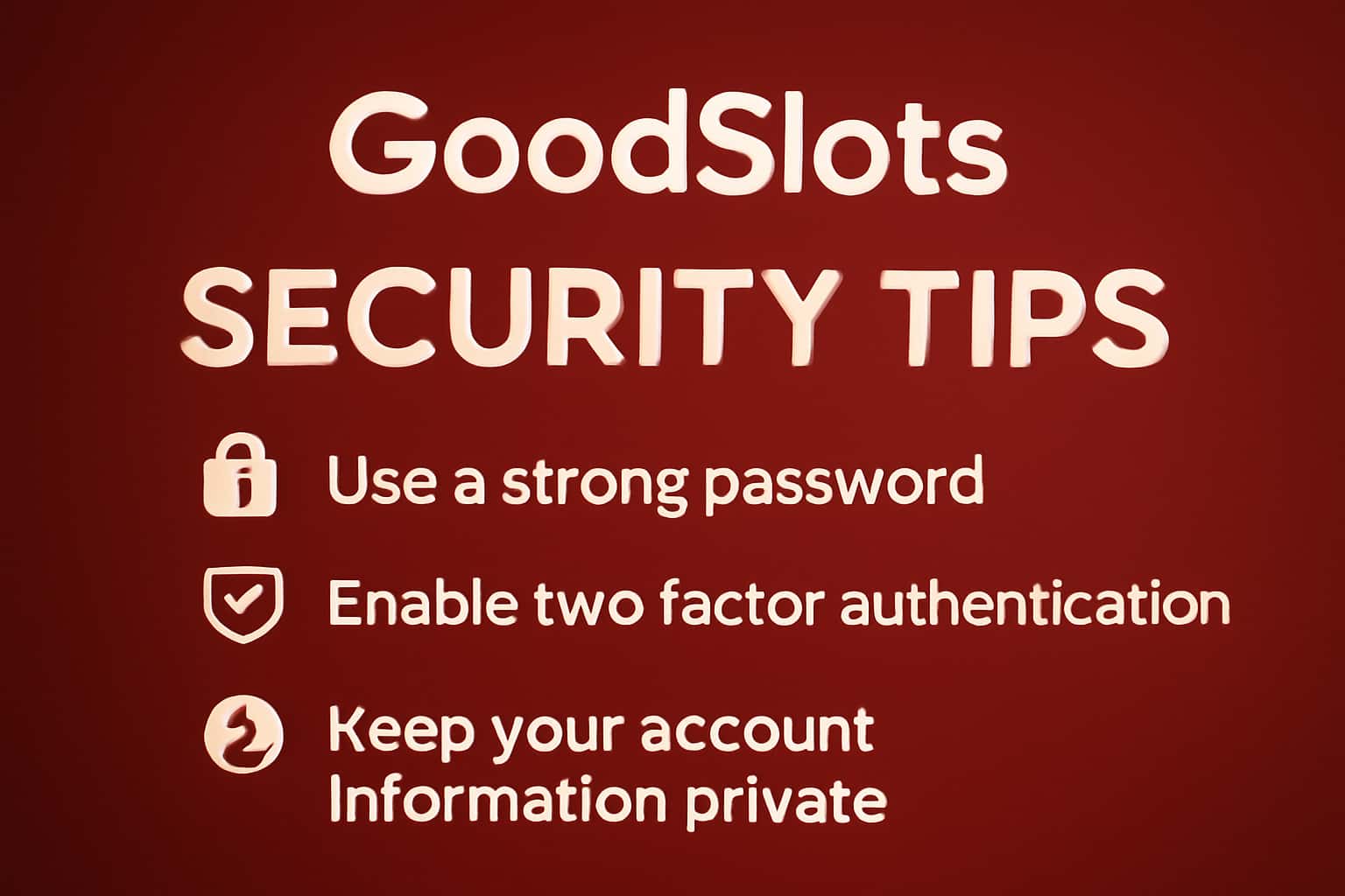 Informational scene about GoodSlots security measures.
