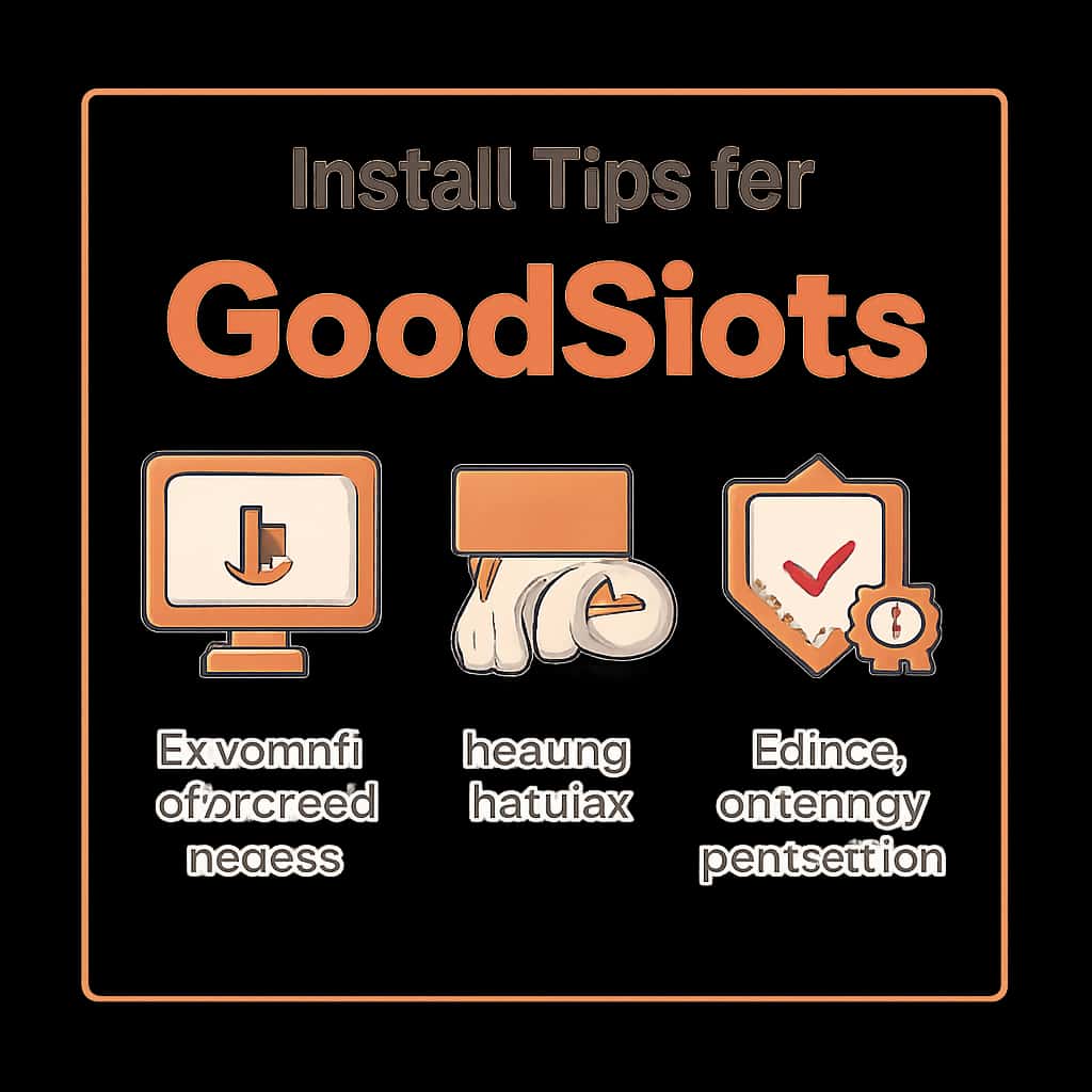 Illustration detailing the installation steps for GoodSlots.