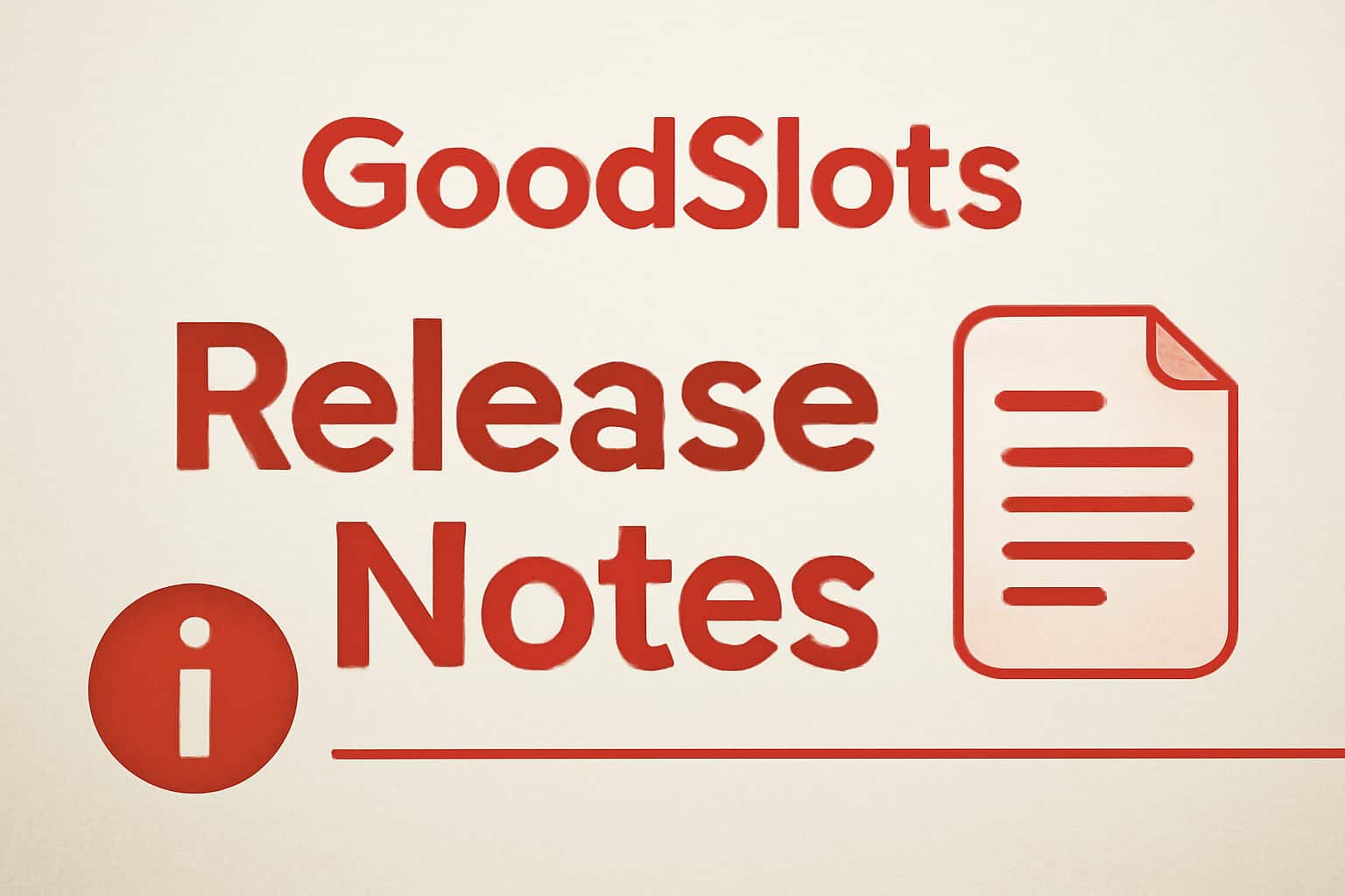 GoodSlots Release Notes informational scene with clear text.